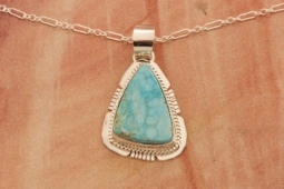 Genuine Kingman Turquoise Sterling Silver Pendant